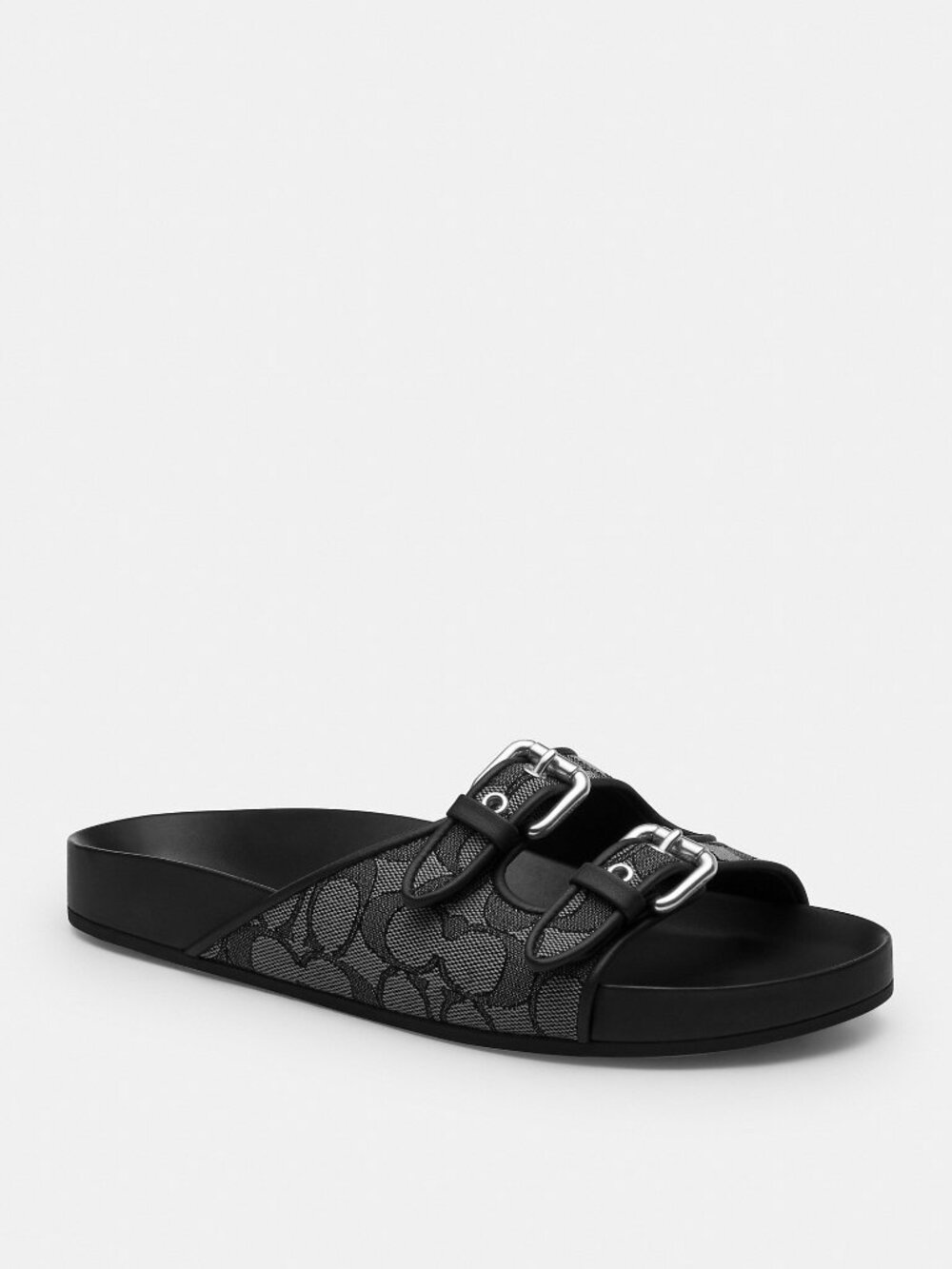 Coach Outlet Two Band Buckle Sandal In Signature Jacquard